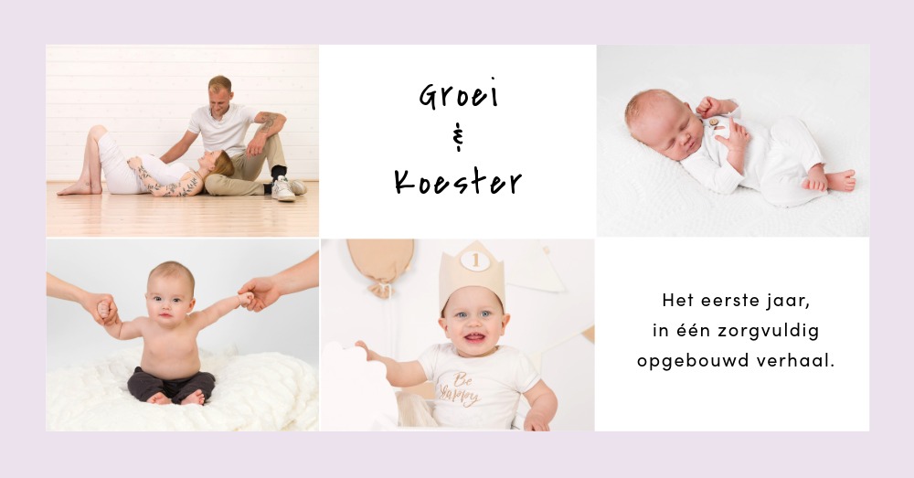 Groei & Koester fotoshoot zwanger - newborn - baby - 1 jaar